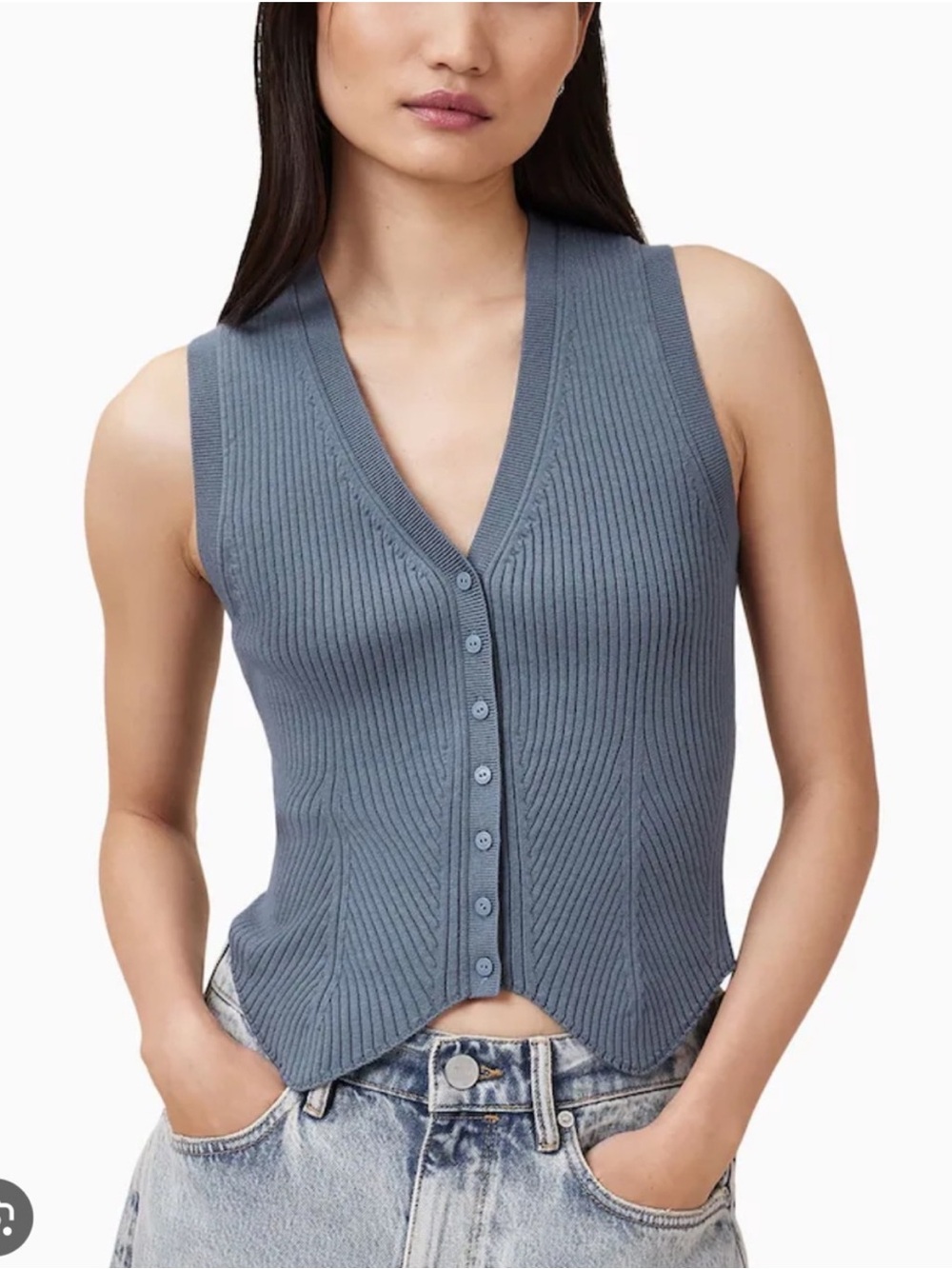All Saints Cruz Ribbed Knitted Vest